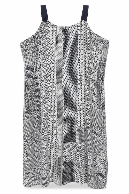 East Women's Geometric Dress, Size 12, Multicoloured