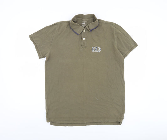 GAP Men’s Green Polo Shirt Medium Cotton Short Sleeve
