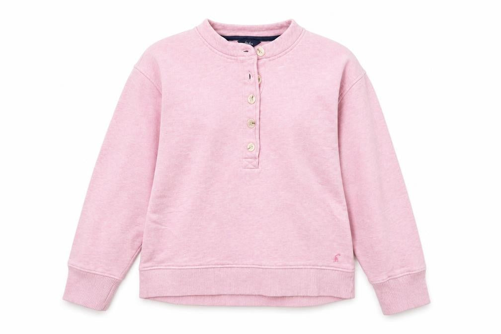 Joules Women's Pink Henley Sweatshirt UK 6