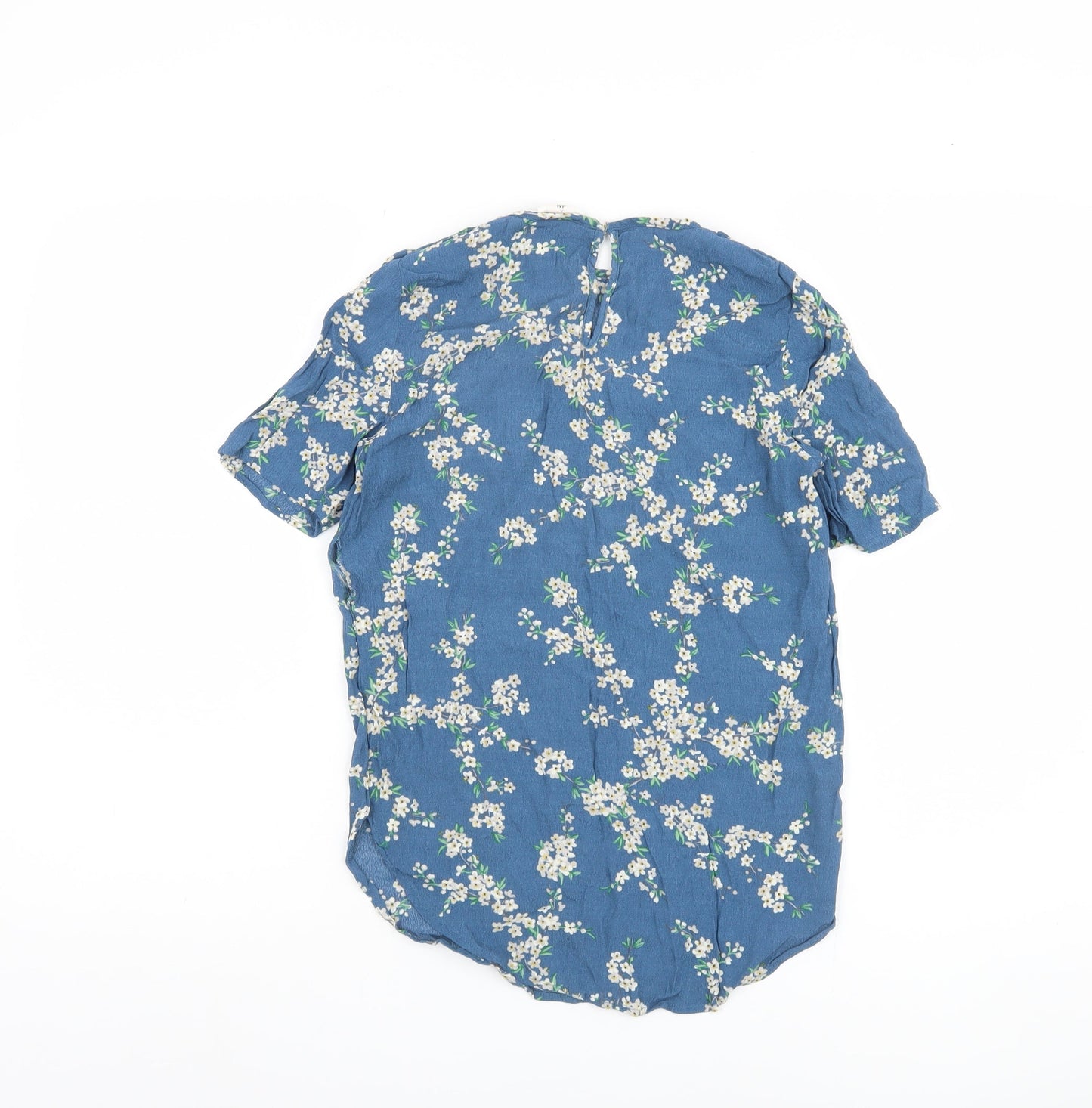 H&M Women's Blue Floral Blouse, Size 8, Spring Style