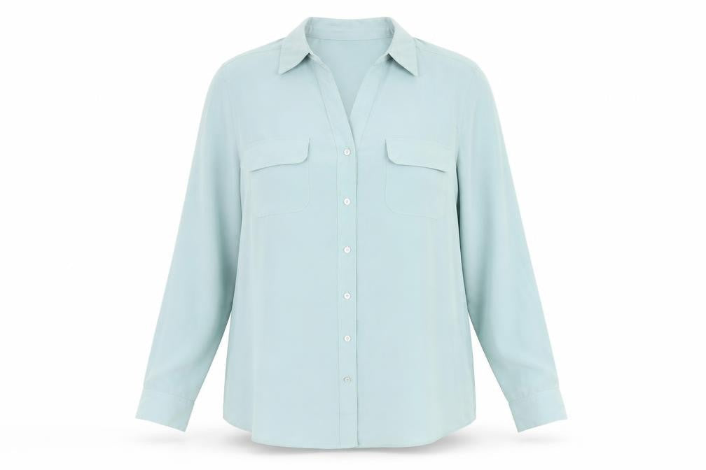 d&co Denim Women Blue XL Collared Button-Up Shirt