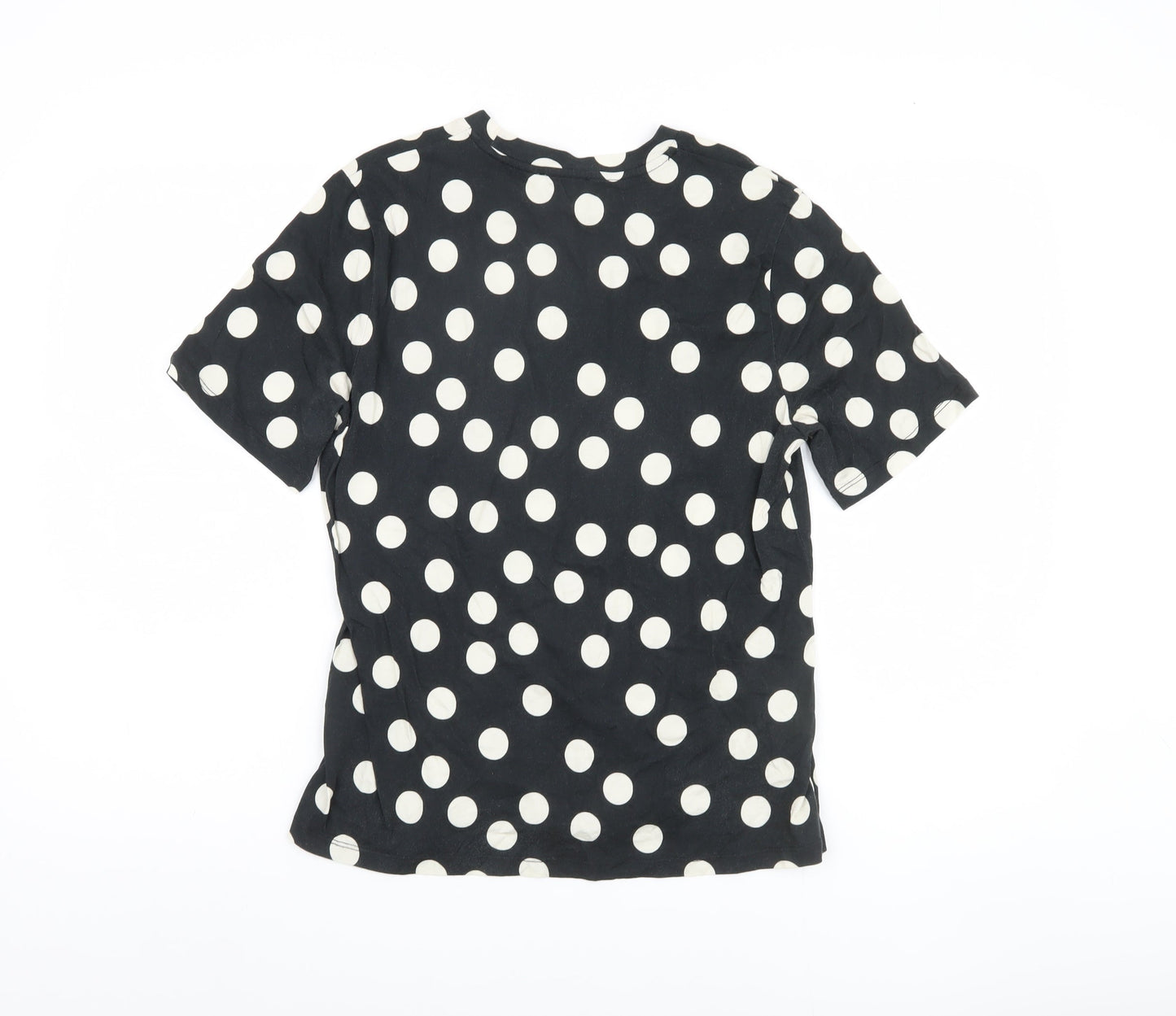 Warehouse Women's Black Polka Dot T-Shirt, M, 100% Cotton