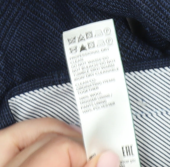 Marks and Spencer Unisex Blue Check Dress Pants, 42