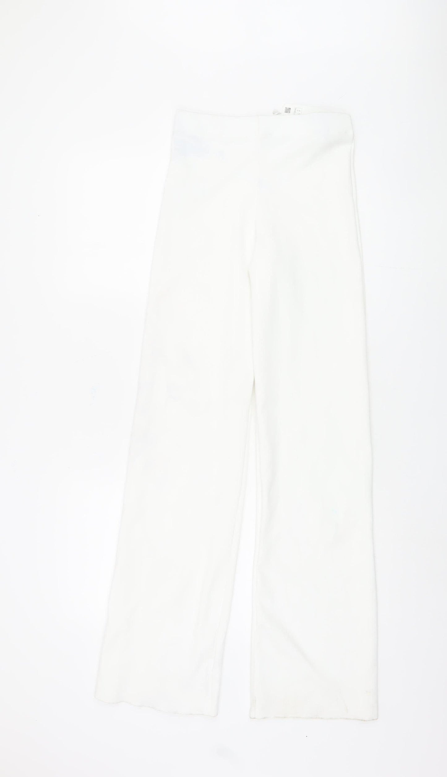 Zara Women's White Straight Trousers - Size S
