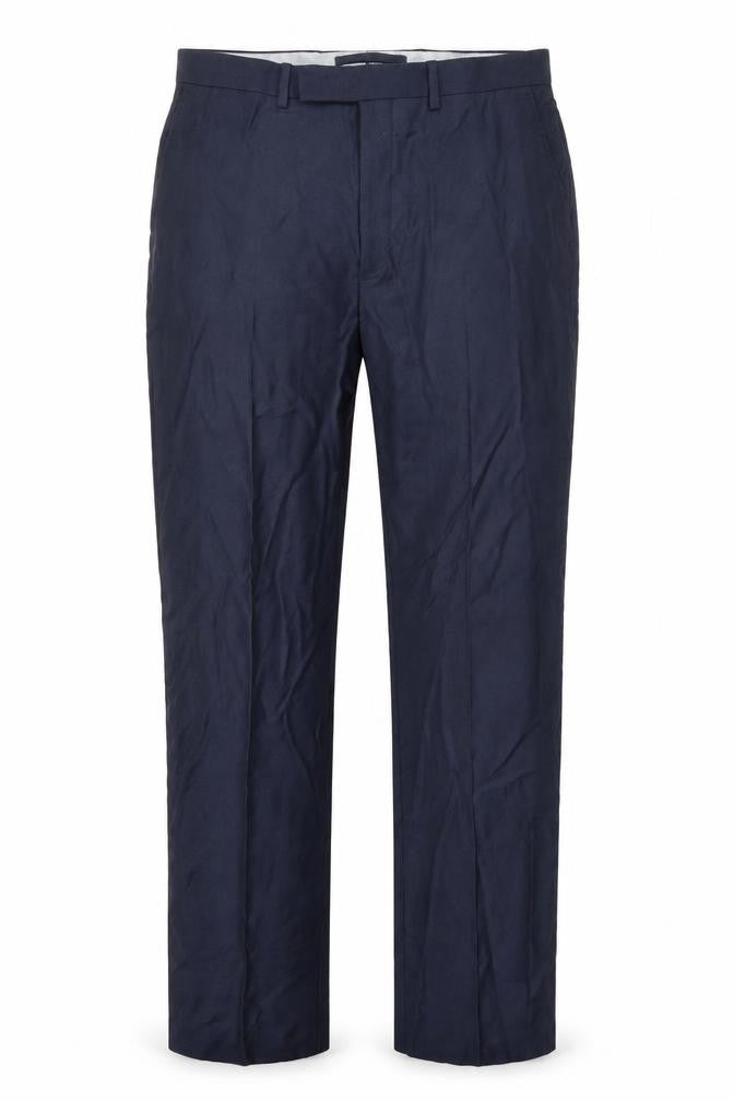 Marks & Spencer Men's Blue Regular Fit Wool Trousers