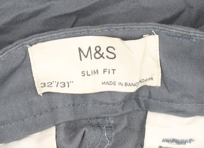 Marks & Spencer Men’s Blue Slim Chino Trousers