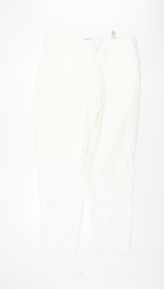 Marks & Spencer White Women's Trousers Size 16