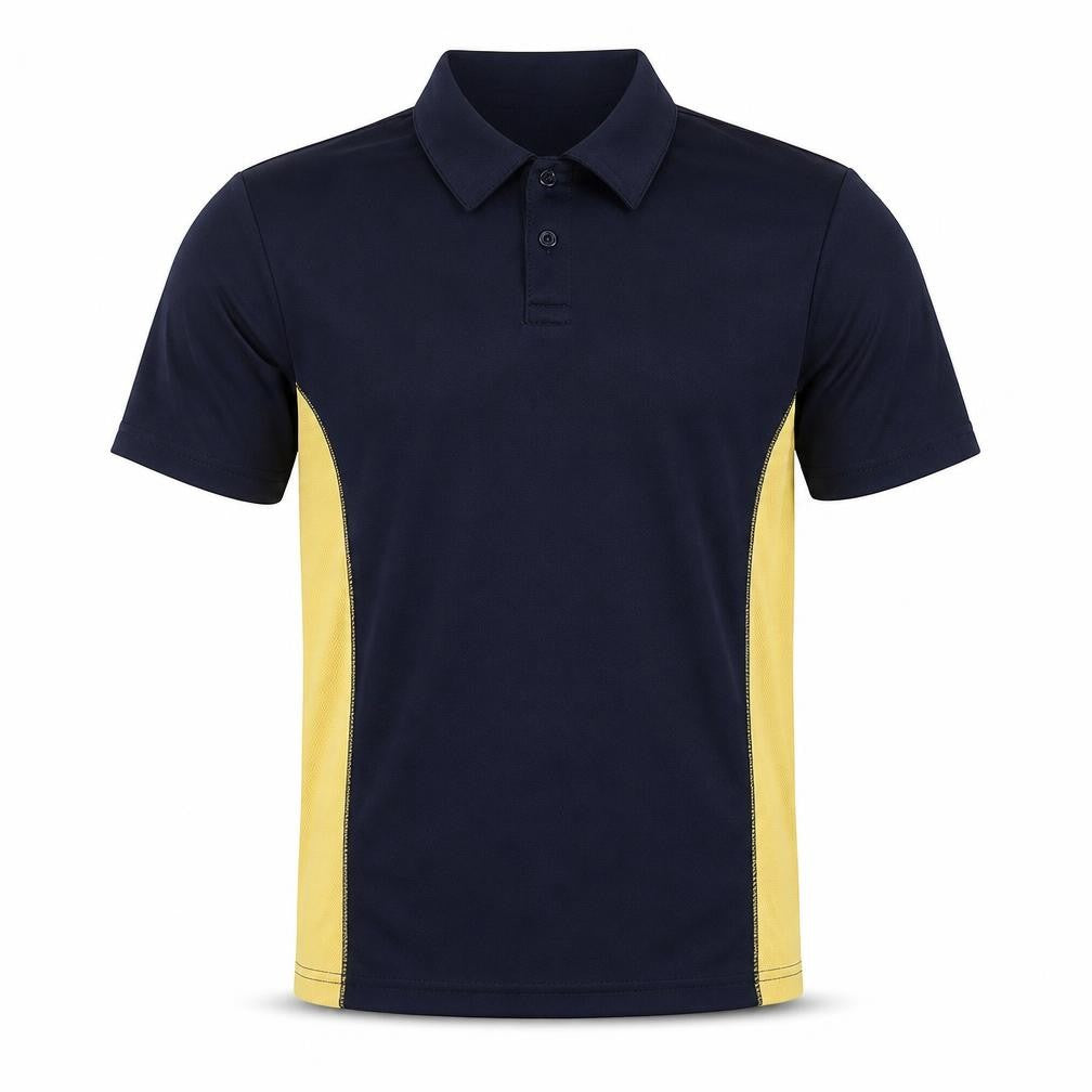 David Luke Boys Blue Colourblock Polo Shirt L Collared
