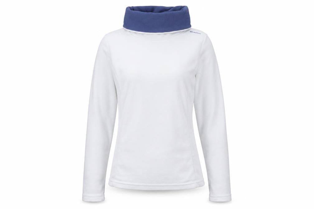Oxylane Women's White High Neck Sweatshirt, Size 8