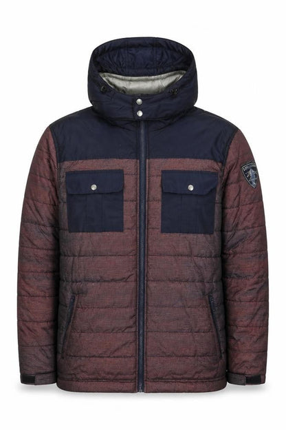 Front view of Atlas For Men Multicoloured Puffer Jacket L Hooded
