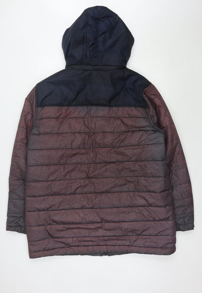 Back view of Atlas For Men Multicoloured Puffer Jacket L Hooded