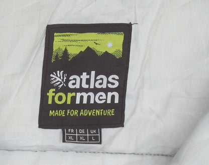 Close-up detail of Atlas For Men Multicoloured Puffer Jacket L Hooded