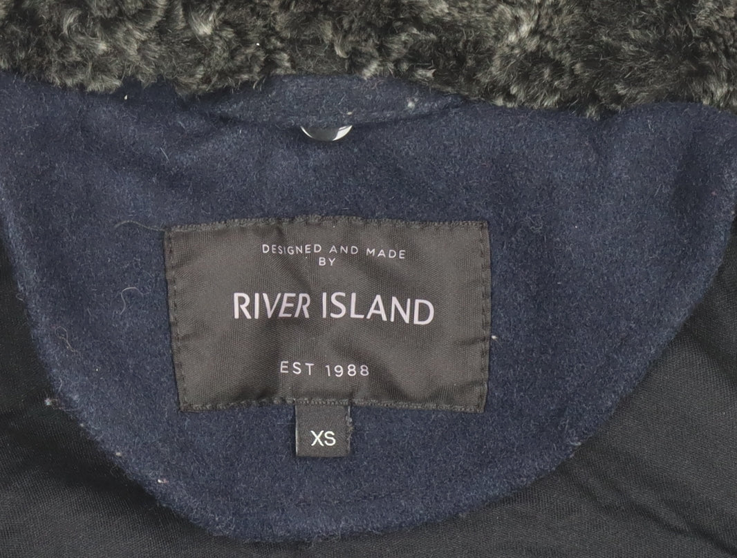 River Island Women's Black Wool XS Winter Jacket