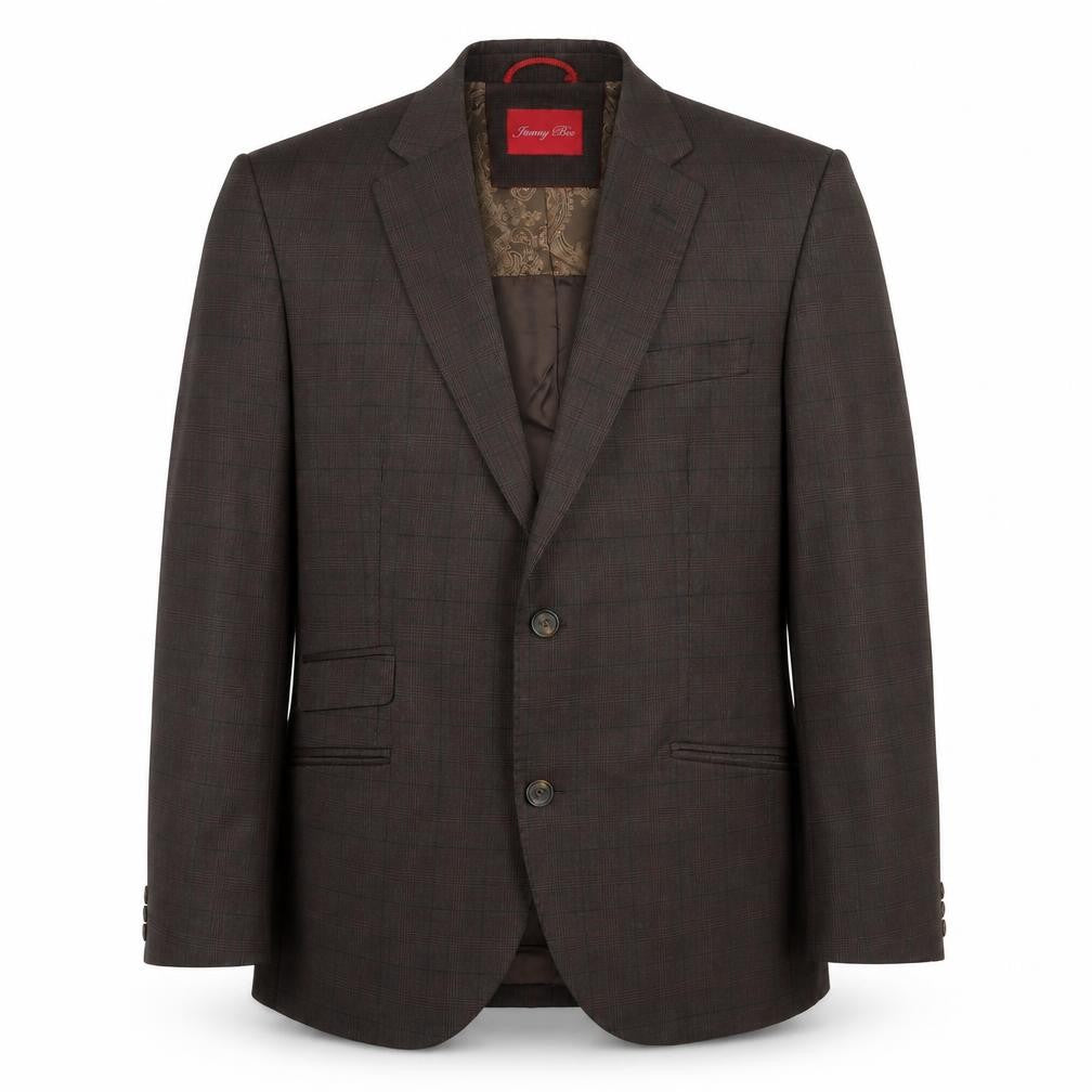 Jimmy Bee Brown Check Blazer for Men - Size 38S