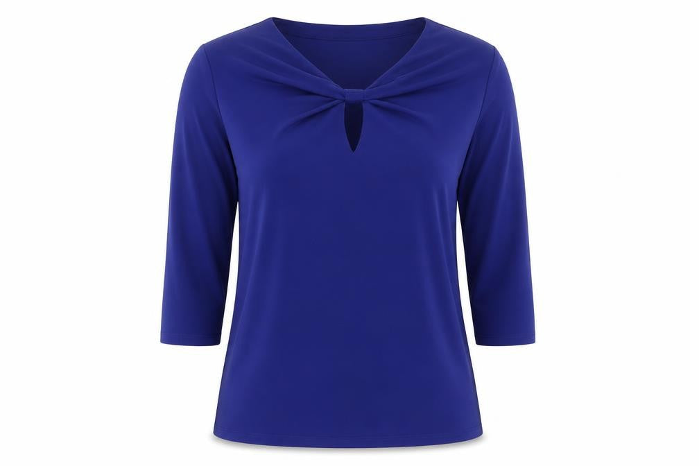 Tahari Women's Blue 3/4 Sleeve Top M