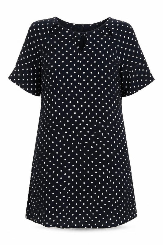 Phase Eight Women's Black Polka Dot Shift Dress, Size 8