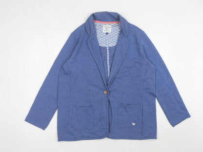 Additional front view of Country Rose Women's Blue Blazer, size L, Casual Single-Breasted