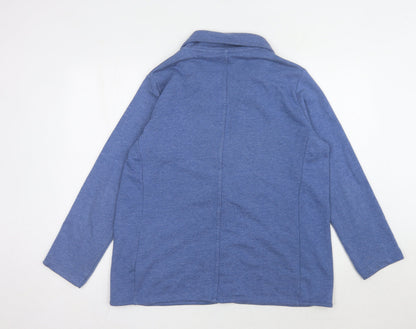 Back view of Country Rose Women's Blue Blazer, size L, Casual Single-Breasted