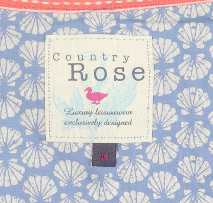 Close-up detail of Country Rose Women's Blue Blazer, size L, Casual Single-Breasted