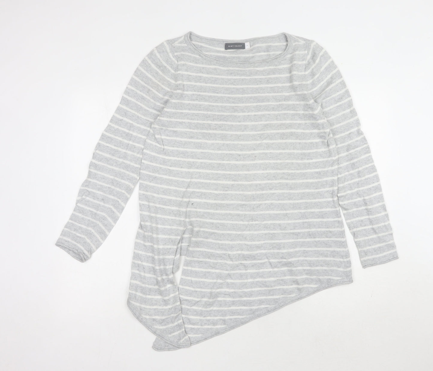 Mint Velvet Women's Grey Striped Pullover Jumper 14