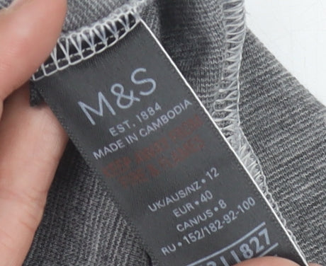 Marks and Spencer Women’s Grey Plaid Jumper Size 12