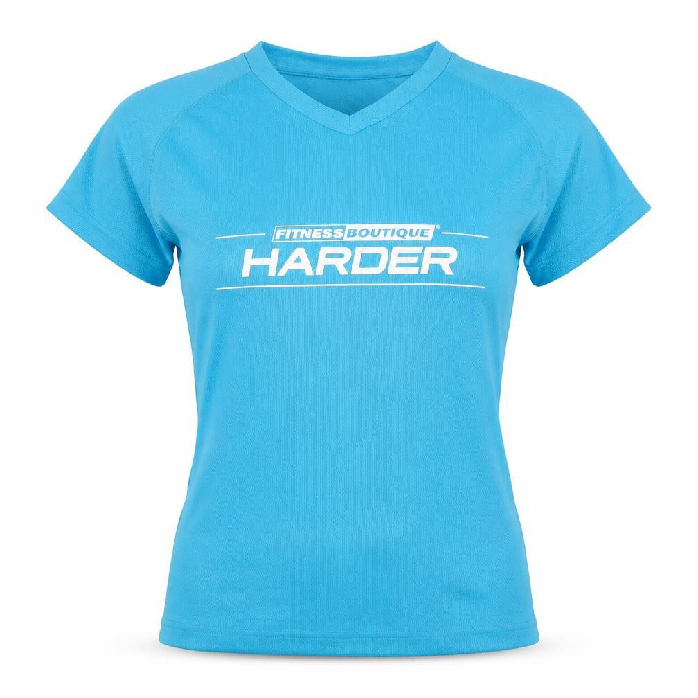 Fitness Boutique Women's Blue V-Neck T-Shirt