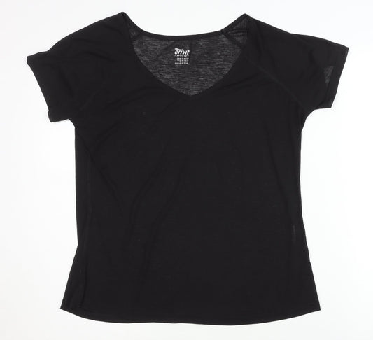 Crivit Sports Women's Black V-Neck T-Shirt M