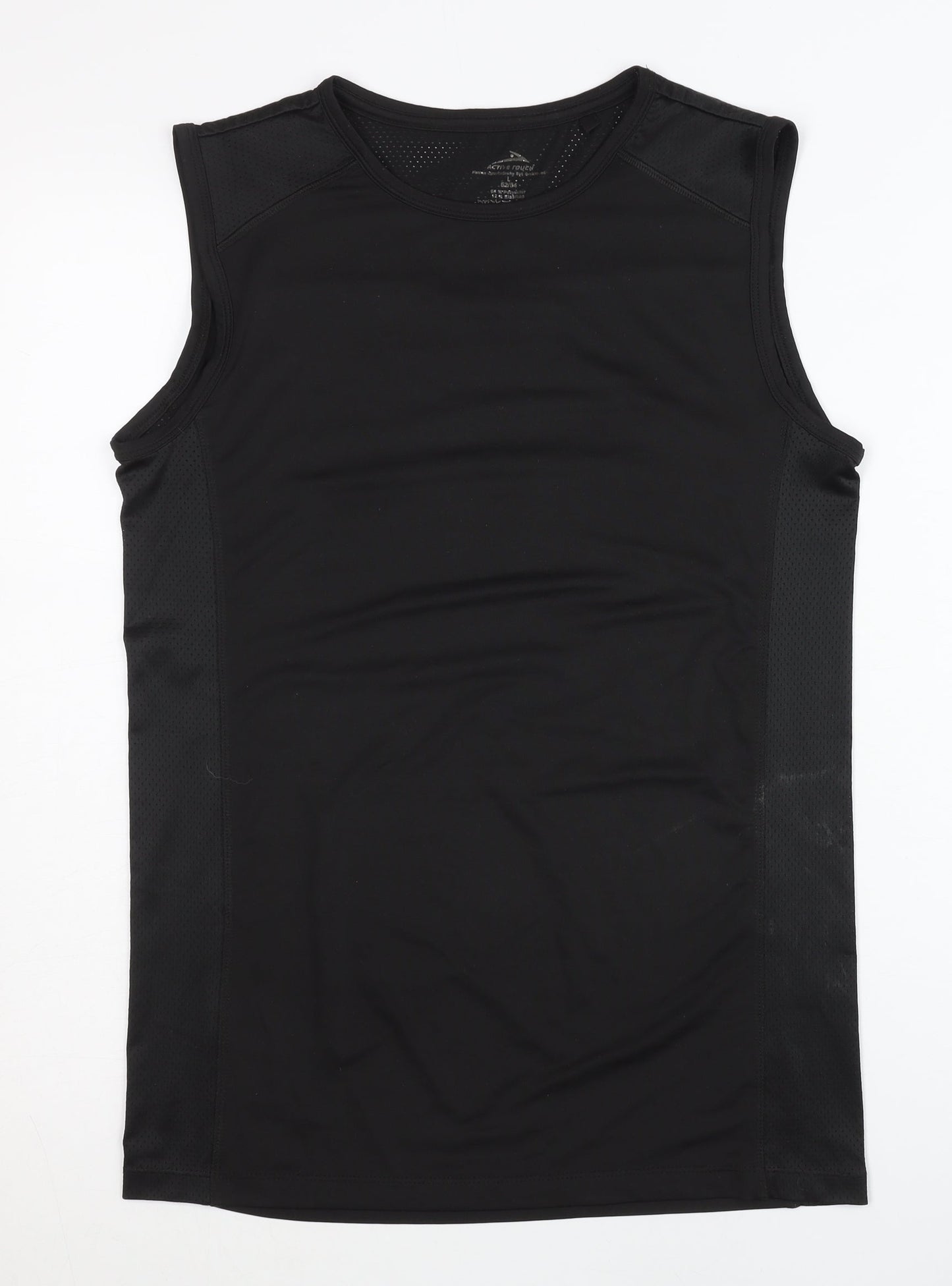 Active Touch Men's Black Gym Tank, Athletic Fit, Size L