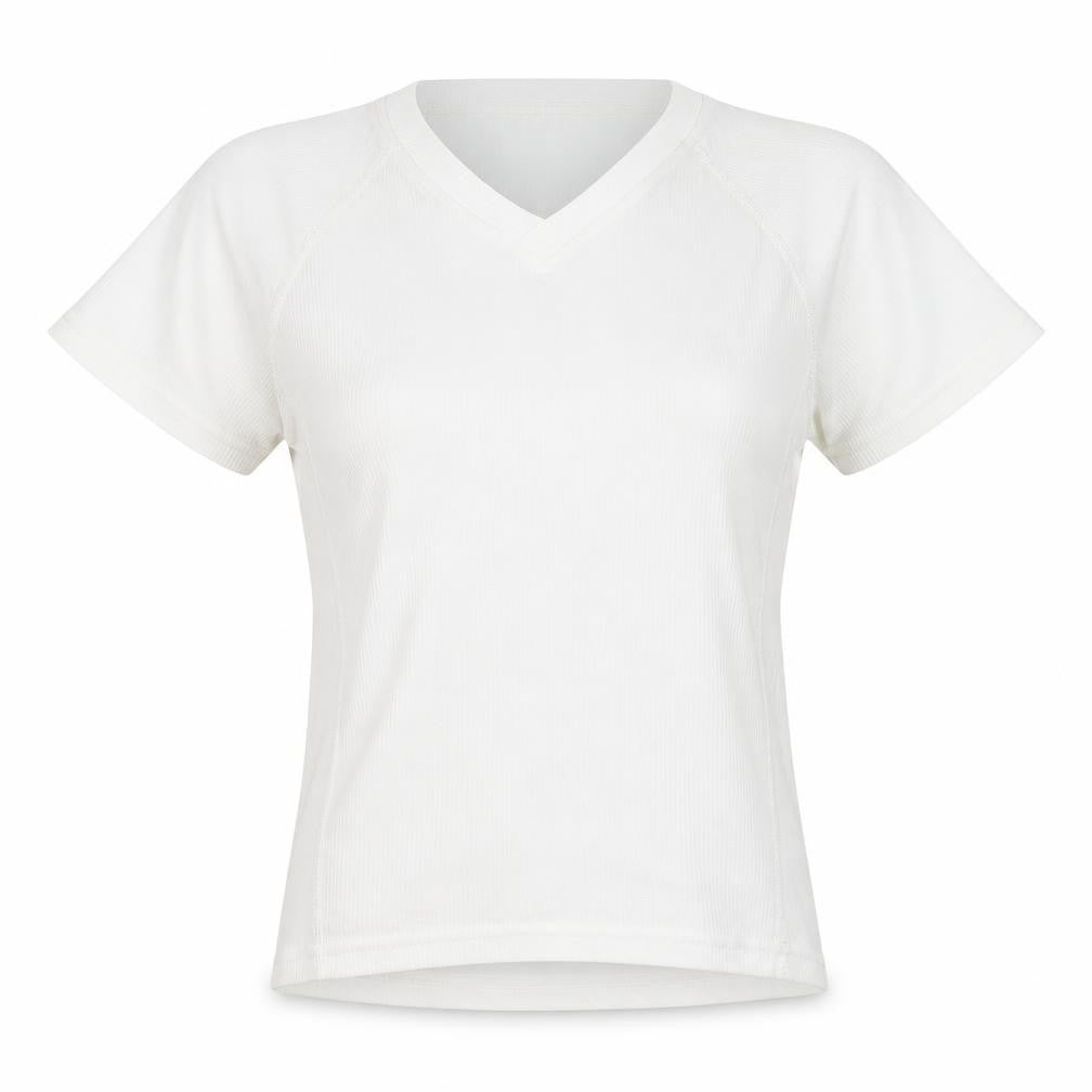 Island White Unisex Adult M Basic V-Neck T-Shirt