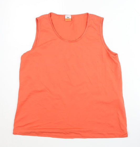 Tru Women's Orange Tank Top Size 14 Basic Scoop Neck