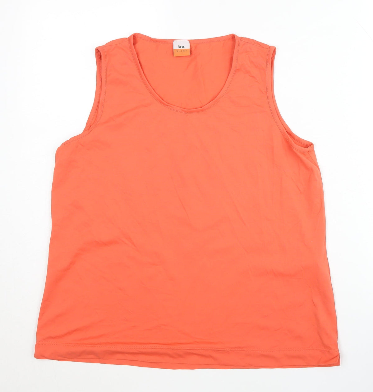 Tru Women's Orange Tank Top Size 14 Basic Scoop Neck