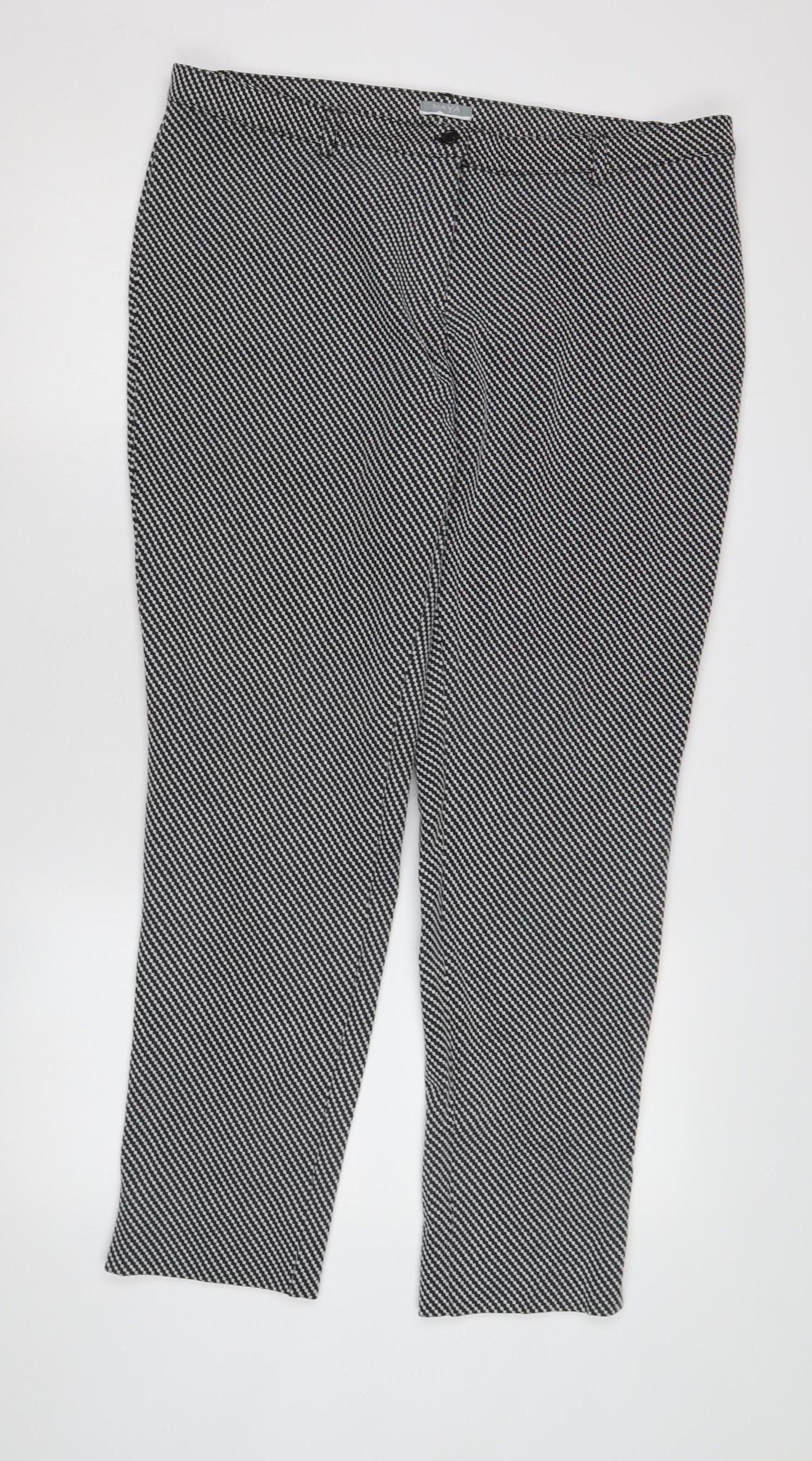 Naya Women's Black Geometric Trousers Size M