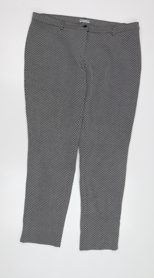 Naya Women's Black Geometric Trousers Size M