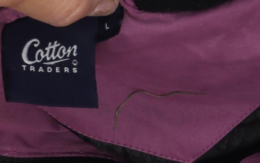Cotton Traders Women's Purple Hooded Zip Jacket L