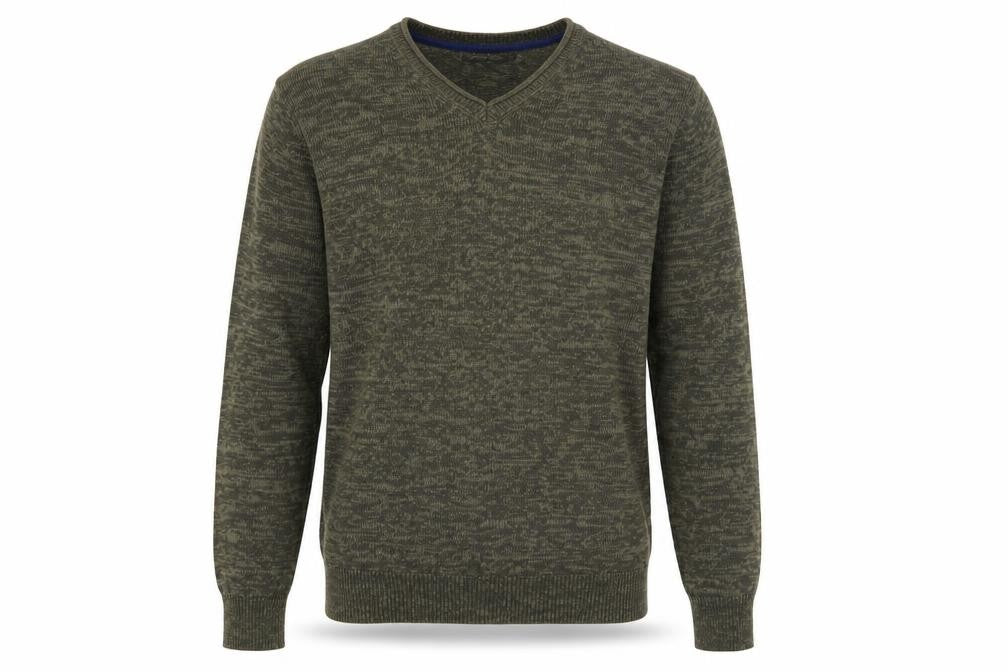 James Pringle Men's Green V-Neck Cotton Jumper L