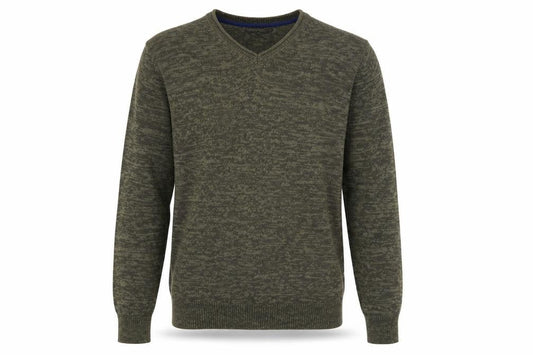 James Pringle Men's Green V-Neck Cotton Jumper L