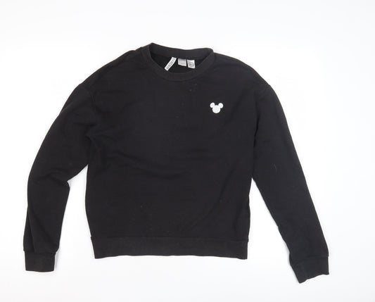 H&M Women’s Black Pullover Sweatshirt, S, Disney Theme