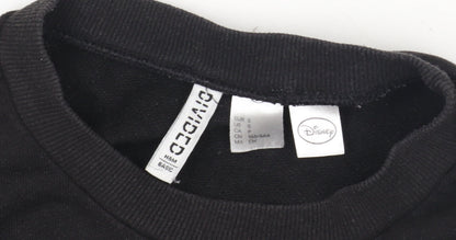 Preloved H&M Women’s Black Pullover Sweatshirt, S, Disney Theme - Detail