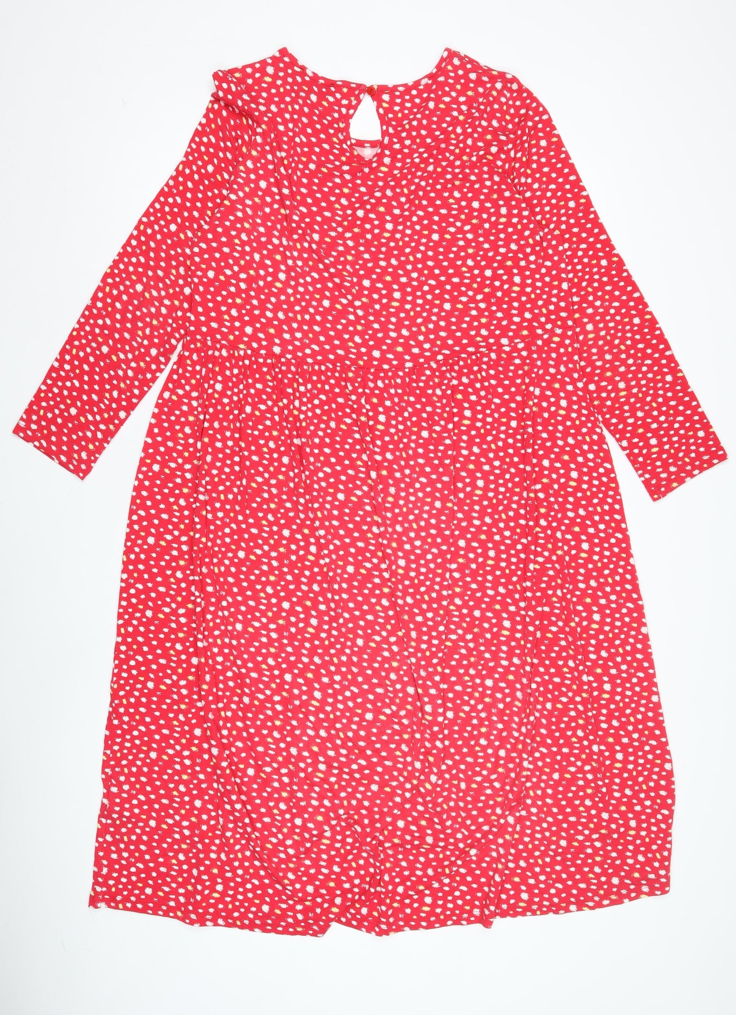 Wednesday's Girl Red Polka Dot Midi Dress XL