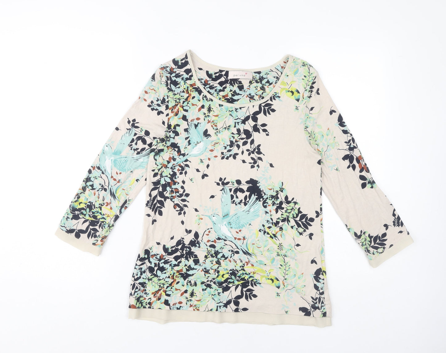 Marks and Spencer Women's Beige Floral Top Size 8