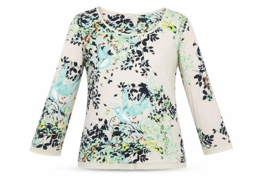 Marks and Spencer Women's Beige Floral Top Size 8