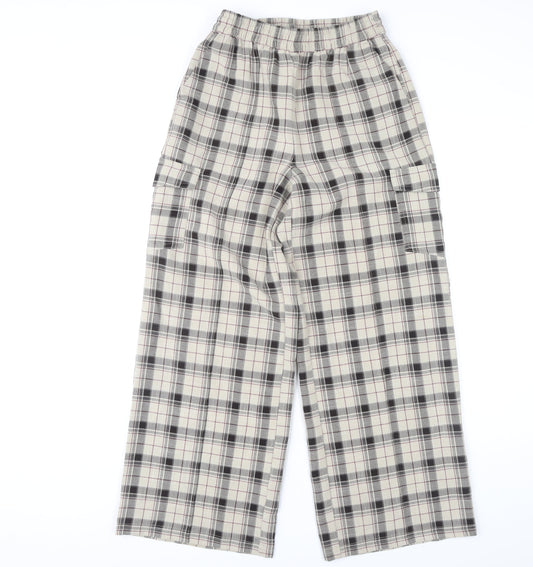 Collusion Womens Plaid Multicoloured Wide-Leg Trousers