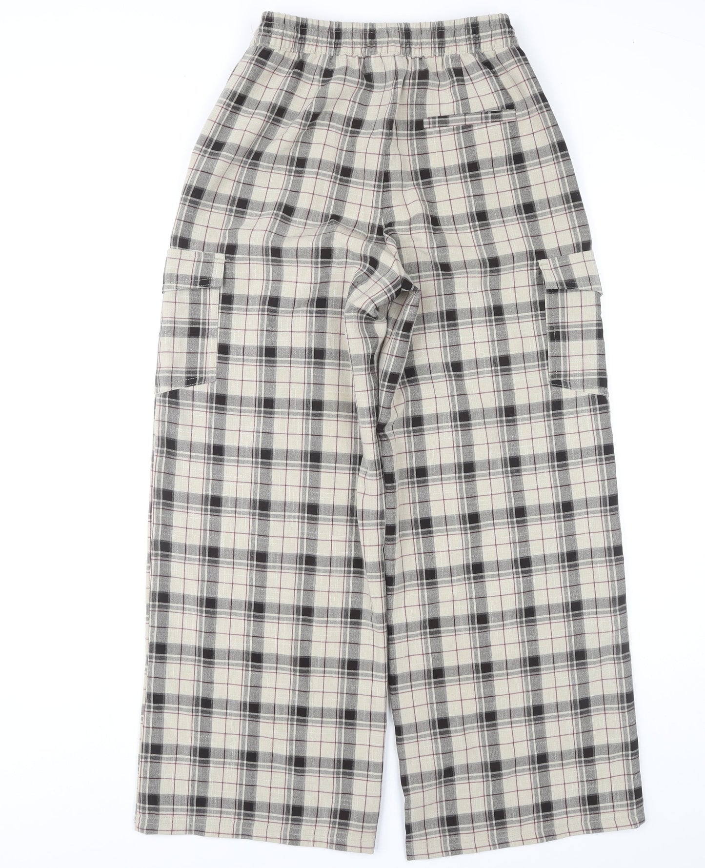 Collusion Womens Plaid Multicoloured Wide-Leg Trousers