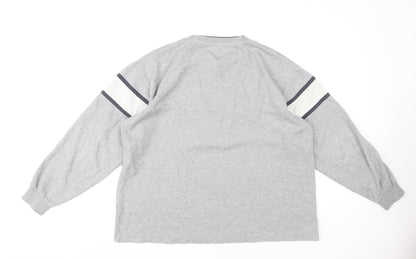Back view of Fila Men's Grey Pullover Sweatshirt M Striped