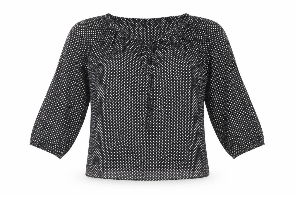 Faded Glory Women's Black Polka Dot Blouse S