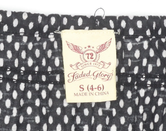 Faded Glory Women's Black Polka Dot Blouse S