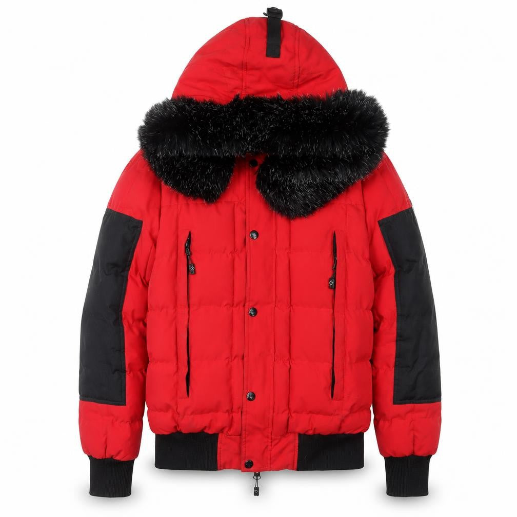 Martique Men's Red Puffer Jacket S - Winter Warm Hooded