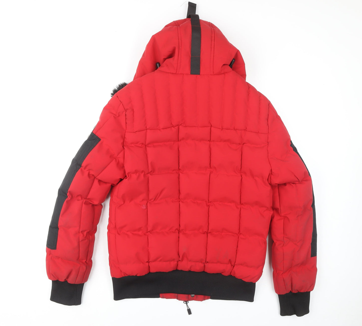 Martique Men's Red Puffer Jacket S - Winter Warm Hooded