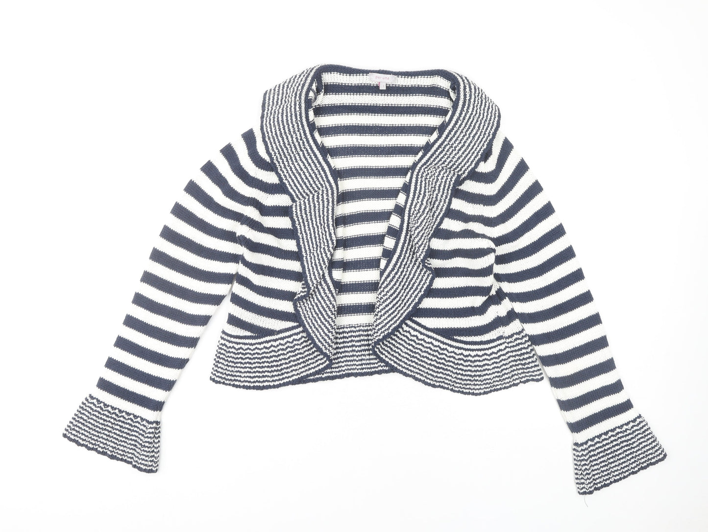 Per Una Women's Multicoloured Striped Open Front Cardigan L