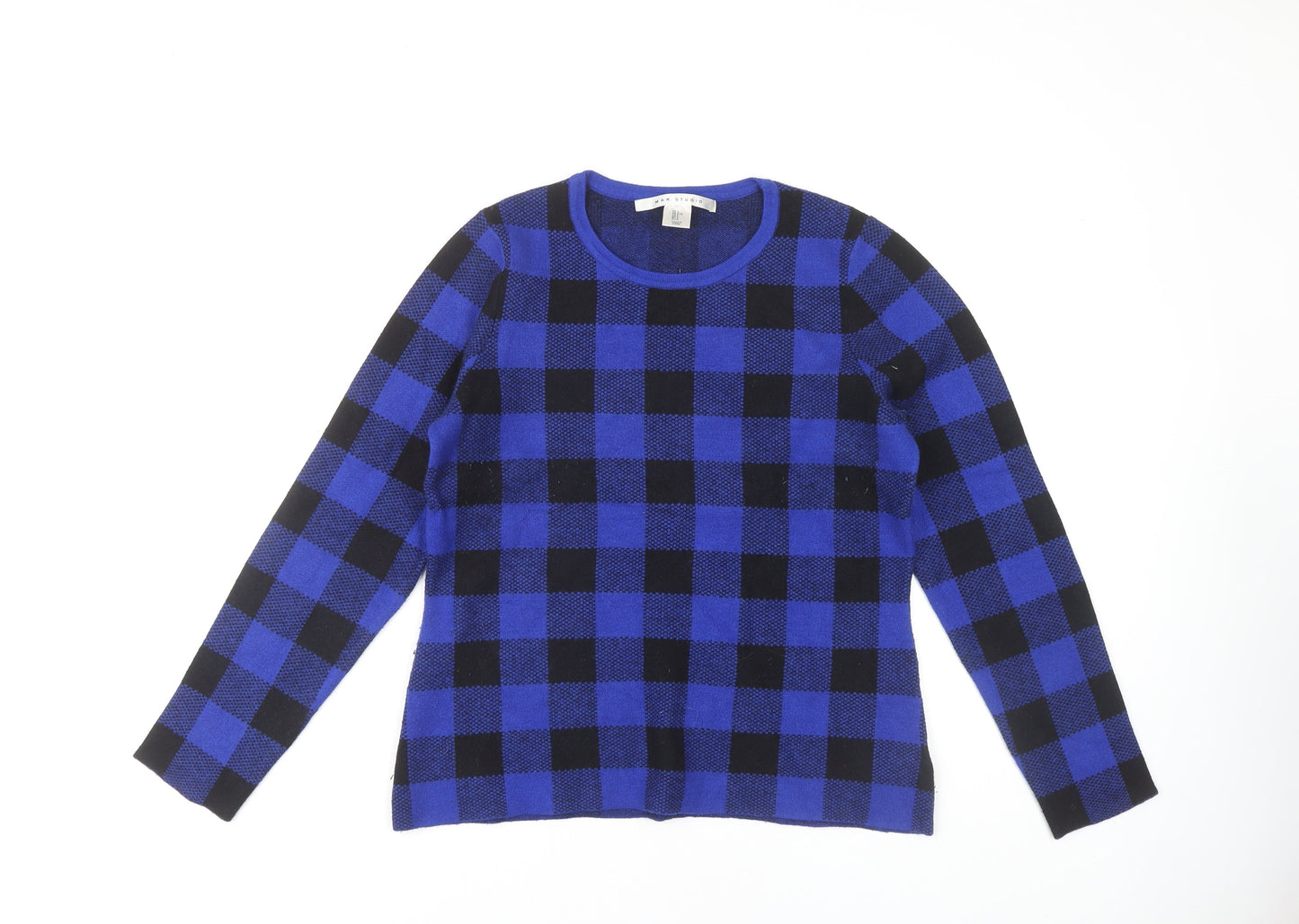Max Studio Women's Blue Check Pullover Jumper L